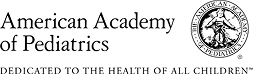 Logo of the American Academy of Pediatrics with its seal and the motto "Dedicated to the health of all children" displayed beneath the organization's name.